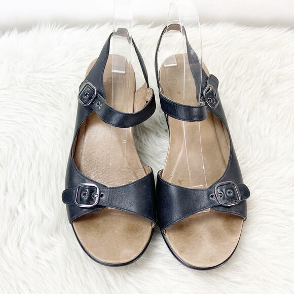 Dankso 40 EU 10 US Womens Black Leather Joanie Ankle Strap Comfort Sandals - Picture 6 of 11